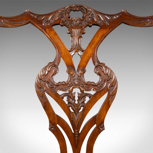 ANTIQUE GENTLEMAN'S DRAWING ROOM ARMCHAIR ENGLISH CHIPPENDALE TASTE VICTORIAN - ADDITIONAL PHOTO 9