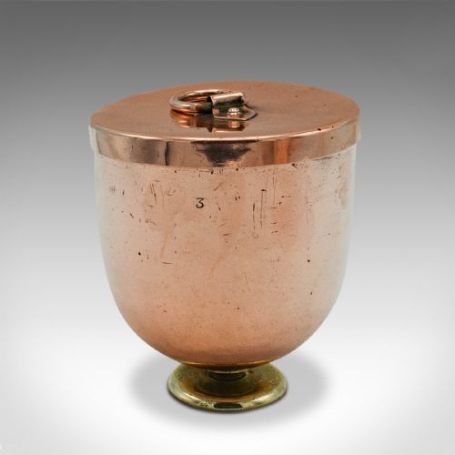 PAIR OF ANTIQUE ICE CREAM MOULDS ENGLISH COPPER LIDDED POTS HARRODS VICTORIAN - ADDITIONAL PHOTO 6