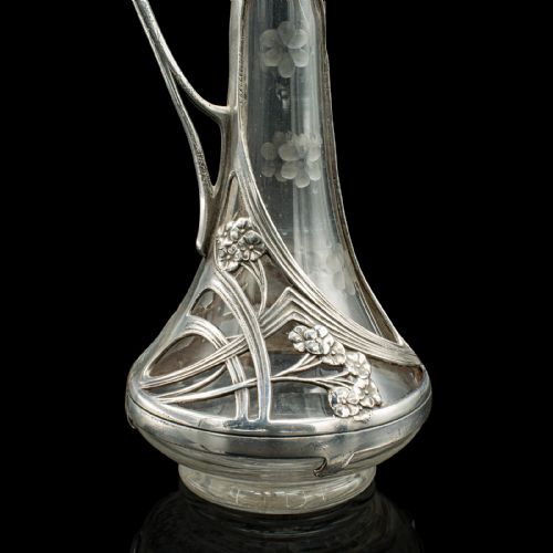 ANTIQUE ART NOUVEAU DECANTER GERMAN DECORATIVE SPIRIT EWER VICTORIAN C1900 - ADDITIONAL PHOTO 7