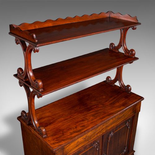 LARGE ANTIQUE BUFFET SERVER ENGLISH SIDE CABINET DISPLAY WHATNOT VICTORIAN - ADDITIONAL PHOTO 7