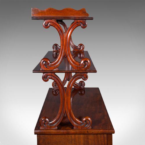 LARGE ANTIQUE BUFFET SERVER ENGLISH SIDE CABINET DISPLAY WHATNOT VICTORIAN - ADDITIONAL PHOTO 9