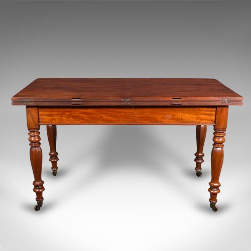ANTIQUE METAMORPHIC CONSOLE TABLE ENGLISH 4 SEAT DINING GAMING WILLIAM IV - ADDITIONAL PHOTO 5