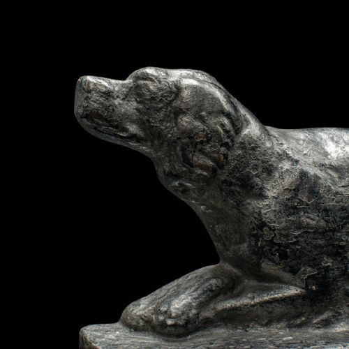 SMALL ANTIQUE DOG DOOR STOP ENGLISH CAST IRON KEEPER RETRIEVER EDWARDIAN - ADDITIONAL PHOTO 6
