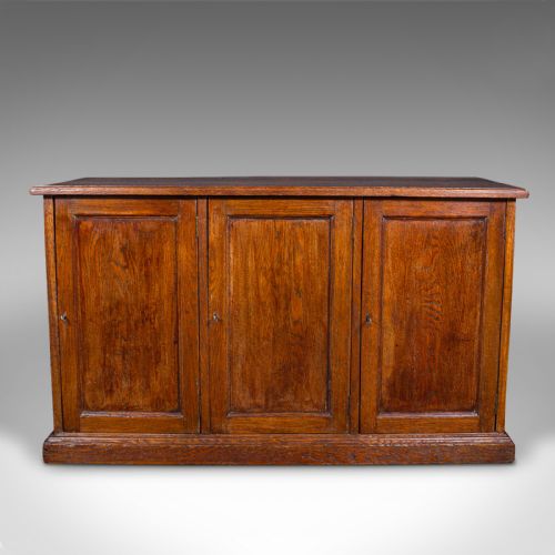 fig 1. Antique Side Cabinet, English Oak, Hall Cupboard, Country House, Victorian, 1880