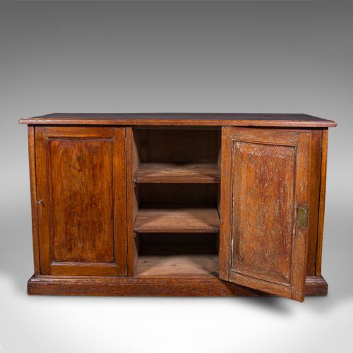 fig 2. Antique Side Cabinet, English Oak, Hall Cupboard, Country House, Victorian, 1880