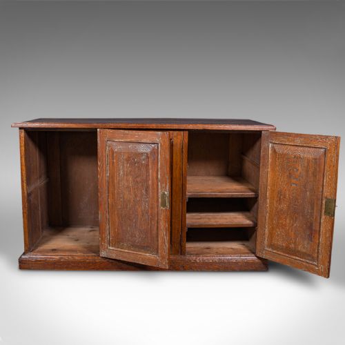 fig 3. Antique Side Cabinet, English Oak, Hall Cupboard, Country House, Victorian, 1880