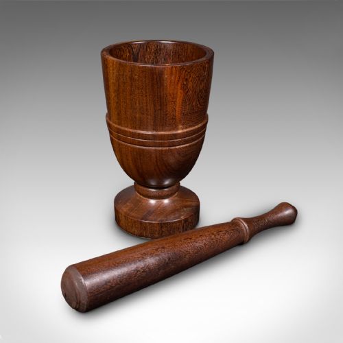 fig 1. Antique Mortar and Pestle, English, Walnut, Apothecary, Kitchen Aid, Victorian