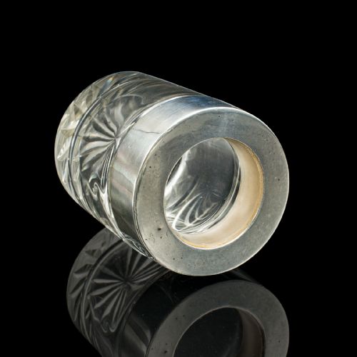 SMALL ANTIQUE SCENT BOTTLE ENGLISH GLASS SILVER PERFUME HALLMARK VICTORIAN - ADDITIONAL PHOTO 7