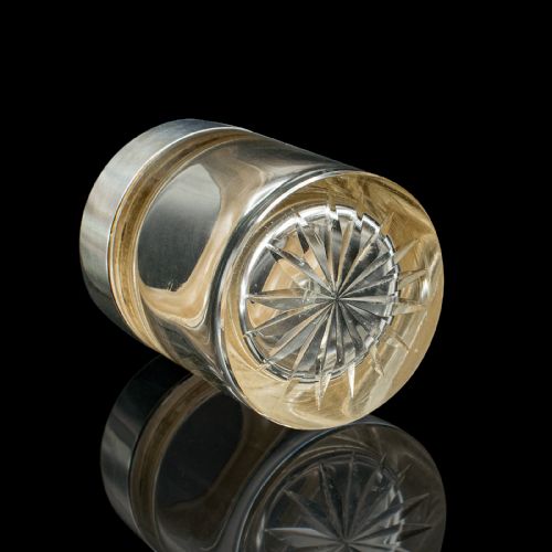 SMALL ANTIQUE SCENT BOTTLE ENGLISH GLASS SILVER PERFUME HALLMARK VICTORIAN - ADDITIONAL PHOTO 8