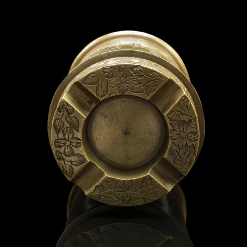 ANTIQUE HAND DECORATED CIGARETTE KEEPER INDIAN BRASS TOBACCO TIN VICTORIAN - ADDITIONAL PHOTO 6