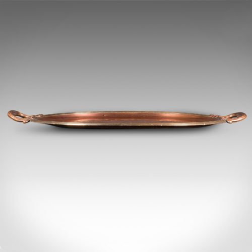 ANTIQUE PRESENTATION TRAY ENGLISH COPPER BRONZE SERVING PLATTER VICTORIAN - ADDITIONAL PHOTO 2
