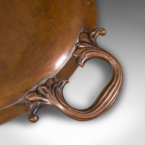 ANTIQUE PRESENTATION TRAY ENGLISH COPPER BRONZE SERVING PLATTER VICTORIAN - ADDITIONAL PHOTO 8