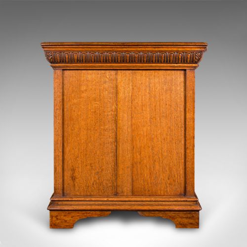ANTIQUE PEDESTAL DESK ENGLISH OAK LEATHER MERRYWEATHER SON LATE VICTORIAN - ADDITIONAL PHOTO 2