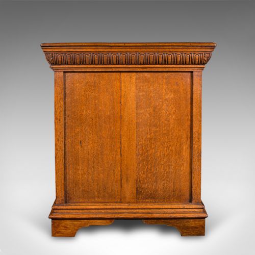 ANTIQUE PEDESTAL DESK ENGLISH OAK LEATHER MERRYWEATHER SON LATE VICTORIAN - ADDITIONAL PHOTO 3