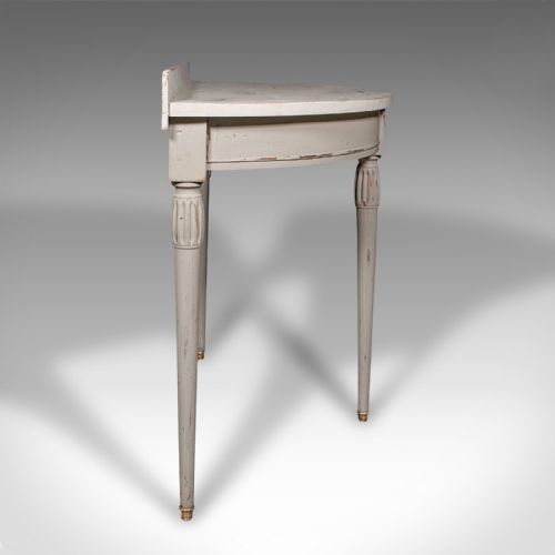 fig 2. Antique Demi Lune Side Table, French, Painted, Occasional, End, Victorian, 1900