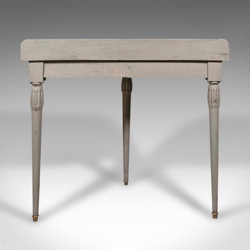 fig 3. Antique Demi Lune Side Table, French, Painted, Occasional, End, Victorian, 1900