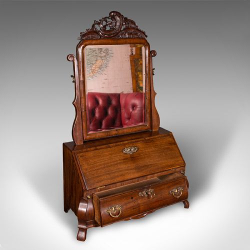 ANTIQUE BUREAU MIRROR ENGLISH DRESSING TABLE BOUDOIR GEORGIAN CIRCA 1800 - ADDITIONAL PHOTO 1