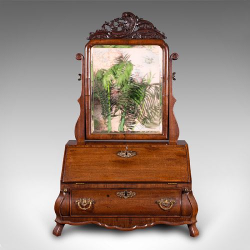 ANTIQUE BUREAU MIRROR ENGLISH DRESSING TABLE BOUDOIR GEORGIAN CIRCA 1800 - ADDITIONAL PHOTO 2