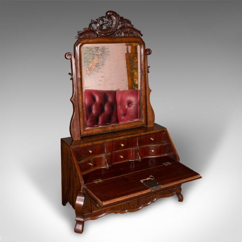 ANTIQUE BUREAU MIRROR ENGLISH DRESSING TABLE BOUDOIR GEORGIAN CIRCA 1800 - ADDITIONAL PHOTO 3