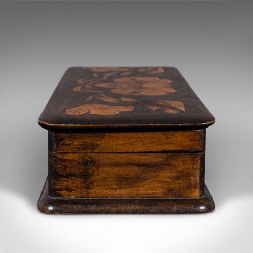 fig 2. Antique Hand Painted Writing Box, English, Cedar, Desktop Pen Case, Edwardian