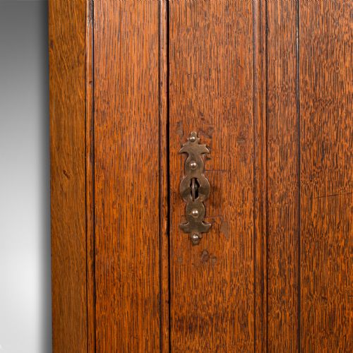 TALL ANTIQUE CORNER CABINET ENGLISH OAK 4 SHELF WALL CUPBOARD GEORGIAN 1800 - ADDITIONAL PHOTO 6