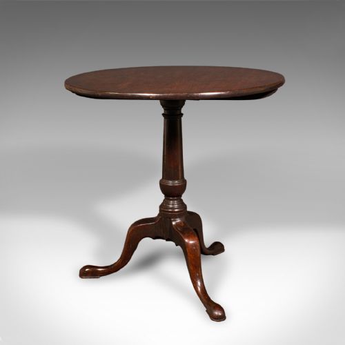 WIDE ANTIQUE TILT TOP TABLE ENGLISH CIRCULAR OCCASIONAL GEORGIAN CIRCA 1780 - ADDITIONAL PHOTO 5