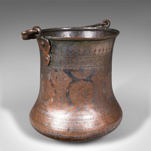 ANTIQUE WATER BUCKET BURMESE SILVERED COPPER FIRESIDE STORE GEORGIAN C1800 - ADDITIONAL PHOTO 1