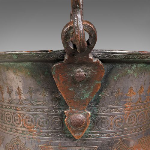 ANTIQUE WATER BUCKET BURMESE SILVERED COPPER FIRESIDE STORE GEORGIAN C1800 - ADDITIONAL PHOTO 11