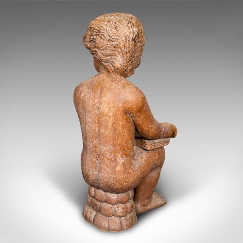 LARGE PAIR ANTIQUE PUTTI BOOKENDS ITALIAN CHERUB FIGURES BOOK REST VICTORIAN - ADDITIONAL PHOTO 6