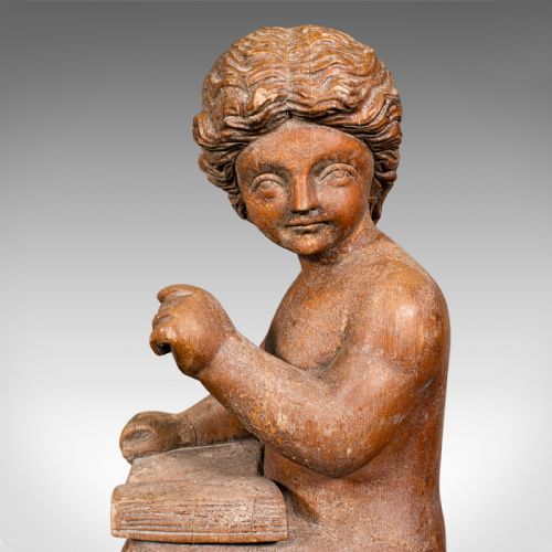 LARGE PAIR ANTIQUE PUTTI BOOKENDS ITALIAN CHERUB FIGURES BOOK REST VICTORIAN - ADDITIONAL PHOTO 8