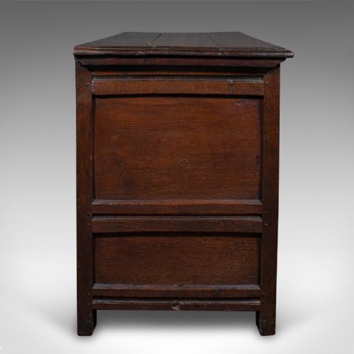 LARGE ANTIQUE MULE CHEST ENGLISH CARVED OAK COFFER WILLIAM III CIRCA 1700 - ADDITIONAL PHOTO 2