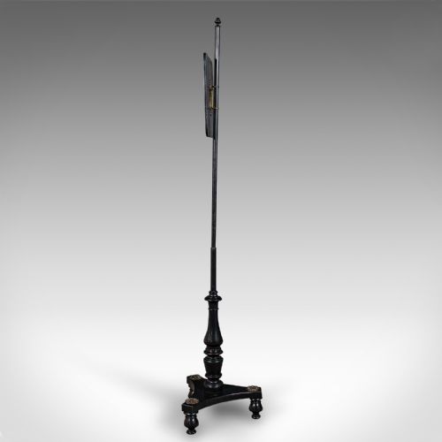 ANTIQUE FIRESIDE POLE SCREEN ENGLISH HEIGHT ADJUSTABLE AESTHETIC VICTORIAN - ADDITIONAL PHOTO 4