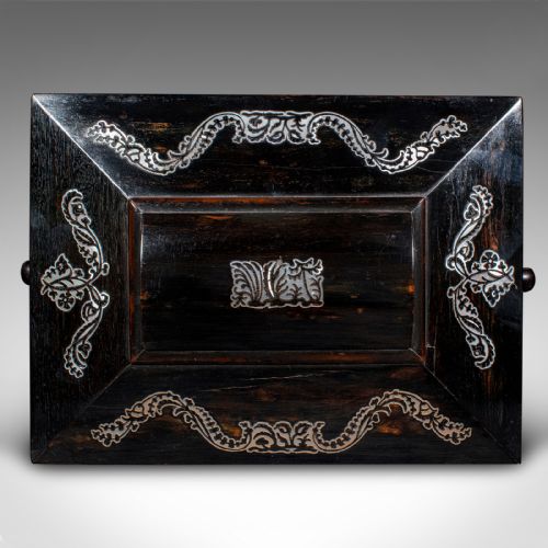 ANTIQUE KEEPSAKE BOX ENGLISH COROMANDEL INLAID STATIONERY CASE REGENCY 1830 - ADDITIONAL PHOTO 7