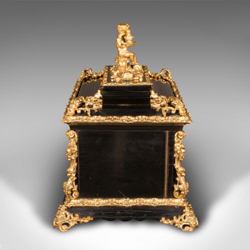 fig 5. Antique Cigar Humidor, Continental, Ebonised, Petit Corona Case, Victorian, 1860