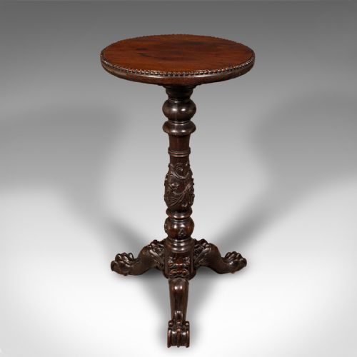ANTIQUE CAMPAIGN TORCHERE ENGLISH SIDE TABLE PLANTER STAND WILLIAM IV 1835 - ADDITIONAL PHOTO 3