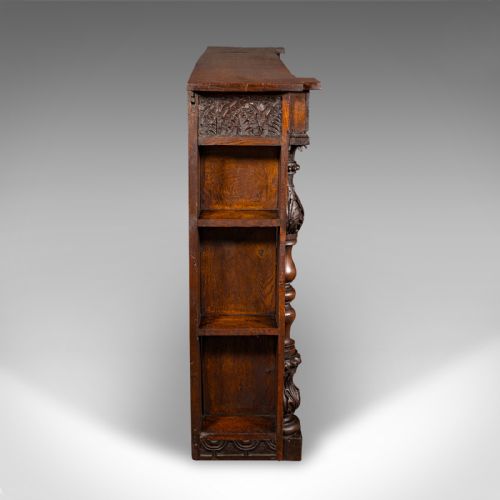 fig 2. Antique Country House Bookcase, Scottish Oak, Library Cabinet, Victorian, C.1880