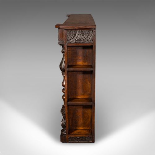 fig 5. Antique Country House Bookcase, Scottish Oak, Library Cabinet, Victorian, C.1880