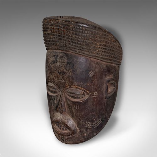fig 2. Antique Chokwe Mask, Central African, Carved Hardwood, Tribal, Victorian, C.1900
