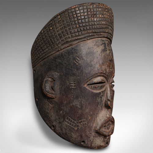 fig 3. Antique Chokwe Mask, Central African, Carved Hardwood, Tribal, Victorian, C.1900