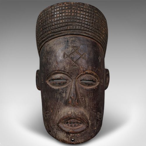 fig 4. Antique Chokwe Mask, Central African, Carved Hardwood, Tribal, Victorian, C.1900