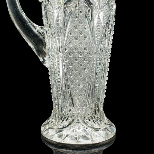 ANTIQUE CUT GLASS CORDIAL EWER ENGLISH SILVER PLATE SERVING JUG EDWARDIAN - ADDITIONAL PHOTO 8