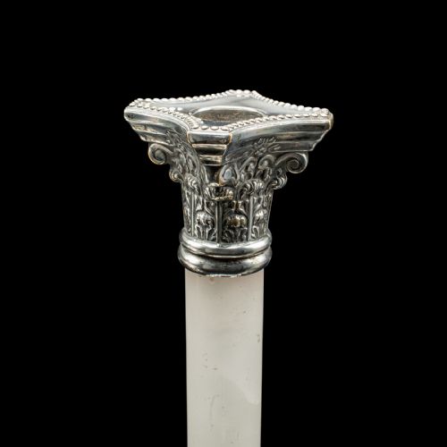 PAIR OF ANTIQUE MANTLEPIECE CANDLESTICKS ENGLISH SILVER PLATE VICTORIAN 1900 - ADDITIONAL PHOTO 7