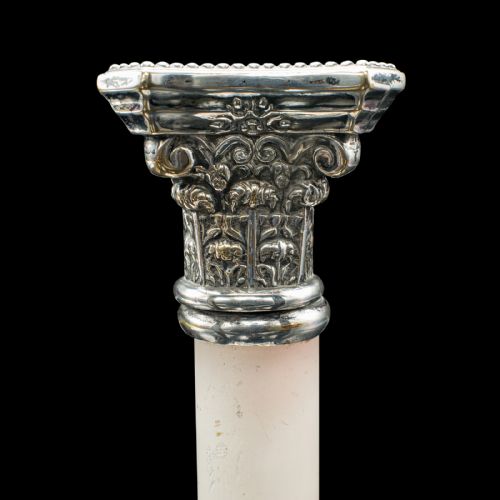 PAIR OF ANTIQUE MANTLEPIECE CANDLESTICKS ENGLISH SILVER PLATE VICTORIAN 1900 - ADDITIONAL PHOTO 8