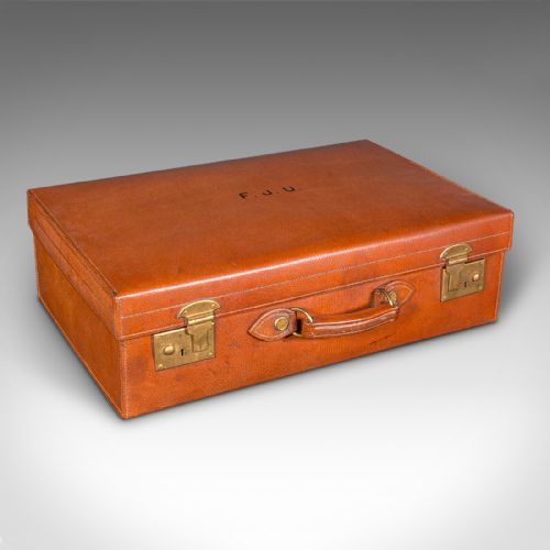 ANTIQUE GENTLEMAN'S TRAVEL CASE ENGLISH LEATHER SUITCASE HARRODS EDWARDIAN - ADDITIONAL PHOTO 1