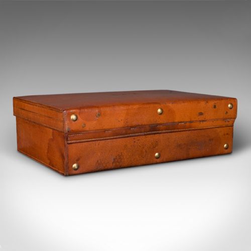 ANTIQUE GENTLEMAN'S TRAVEL CASE ENGLISH LEATHER SUITCASE HARRODS EDWARDIAN - ADDITIONAL PHOTO 4