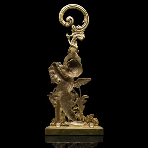 fig 2. Antique Putto Doorstop, English, Brass, Cherub, Door Keeper, Victorian, C.1900