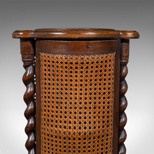 ANTIQUE CYLINDRICAL STICK STAND ENGLISH OAK RECEPTION UMBRELLA EDWARDIAN - ADDITIONAL PHOTO 7
