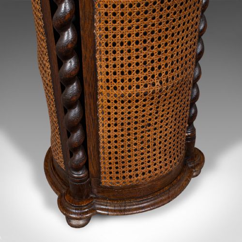 ANTIQUE CYLINDRICAL STICK STAND ENGLISH OAK RECEPTION UMBRELLA EDWARDIAN - ADDITIONAL PHOTO 8