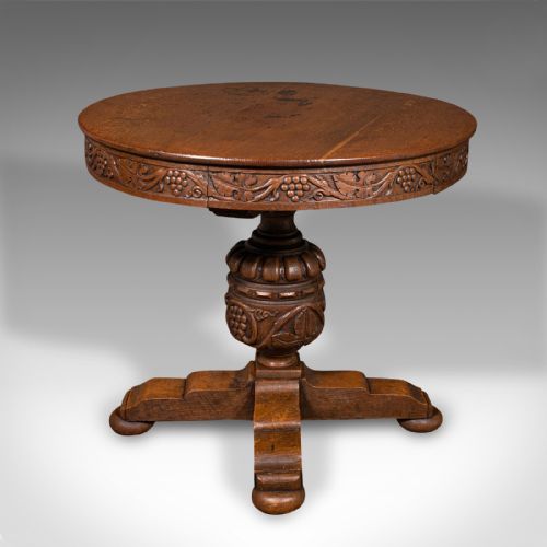 fig 2. Antique Centre Table, English, Carved Oak, Gothic Revival, Victorian, Circa 1890