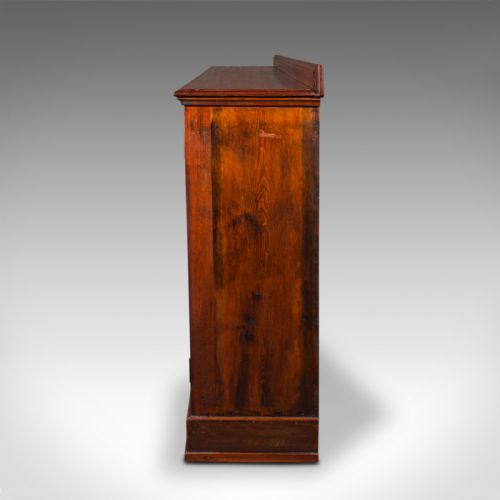 7' WIDE ANTIQUE MUSEUM BOOKCASE GLAZED LIBRARY CABINET EARLY VICTORIAN C1840 - ADDITIONAL PHOTO 5